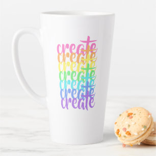 "Create" Rainbow Latte Mug