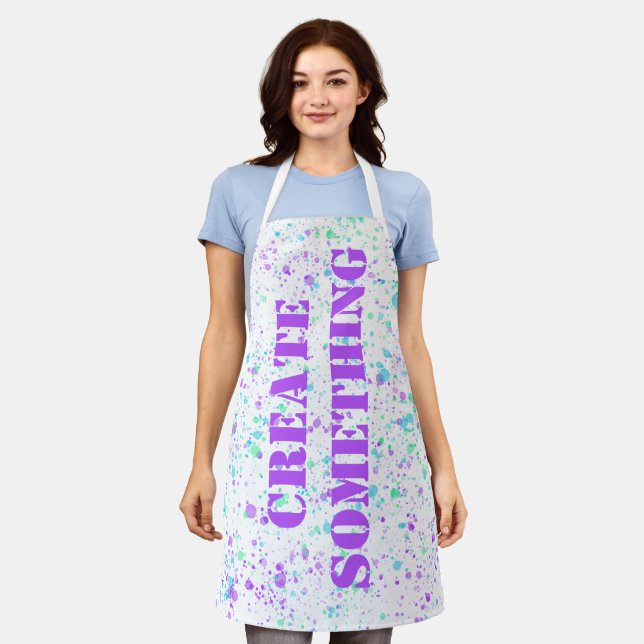 Create Something Paint Splatter Apron (Worn)