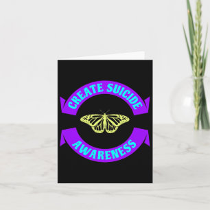Create Suicide Awareness Ribbon Butterfly Novelty  Card
