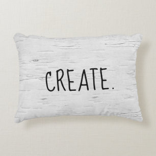 CREATE Text On Birch Tree Accent Pillow