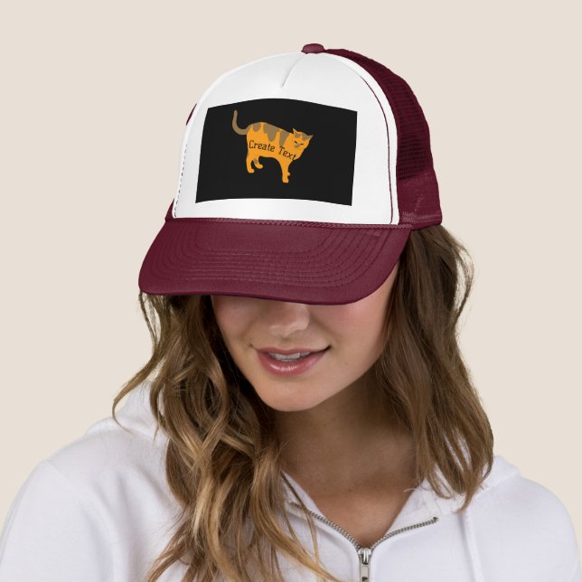 Create Text Printed with Cute Cat Animal Lover-Cap Trucker Hat (In Situ)