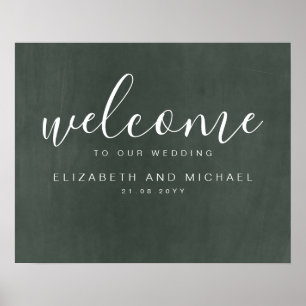 Create Wedding Welcome Sign Burgundy Blue Floral