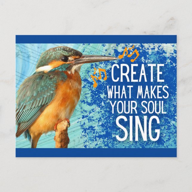 Create What Makes Your Soul Sing Positivity Postcard (Front)