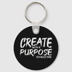 Create With Purpose Bible God Jesus Religious Chri Key Ring