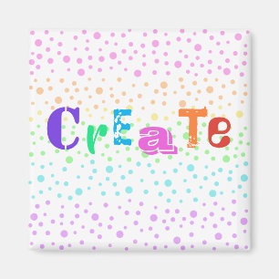 Create with Rainbow Polka Dots Magnet