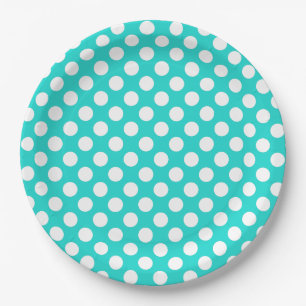 Create Your Background Colour with White Dots 20 Paper Plate