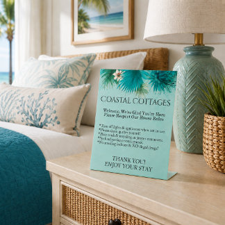 Create Your Beach Guest House Rental Rules  Pedestal Sign