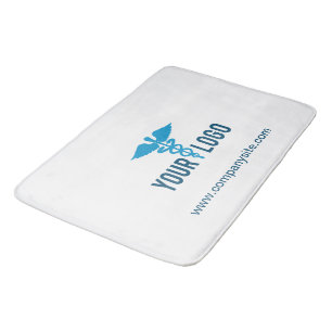 Create Your Business Company Logo and Website Name Bath Mat