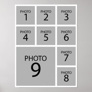 Create your collage Personalised  template 9 PHOTO Poster