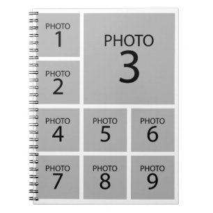 Create your collage Personalized  template 9 PHOTO Notebook