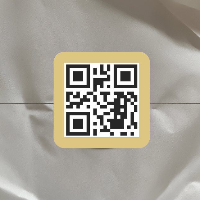 Create Your Custom Business QR Code Gold Square Sticker (QR Code Square Gold Sticker)