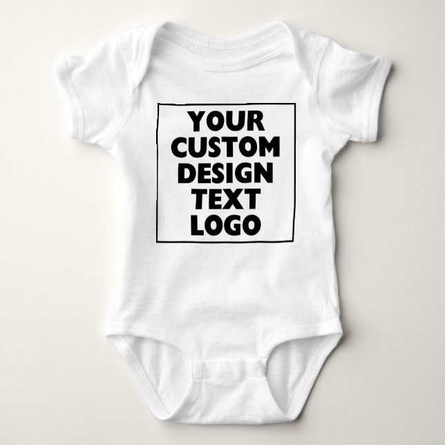 Create Your Custom Designe Text Logo Personalised  Baby Bodysuit (Front)