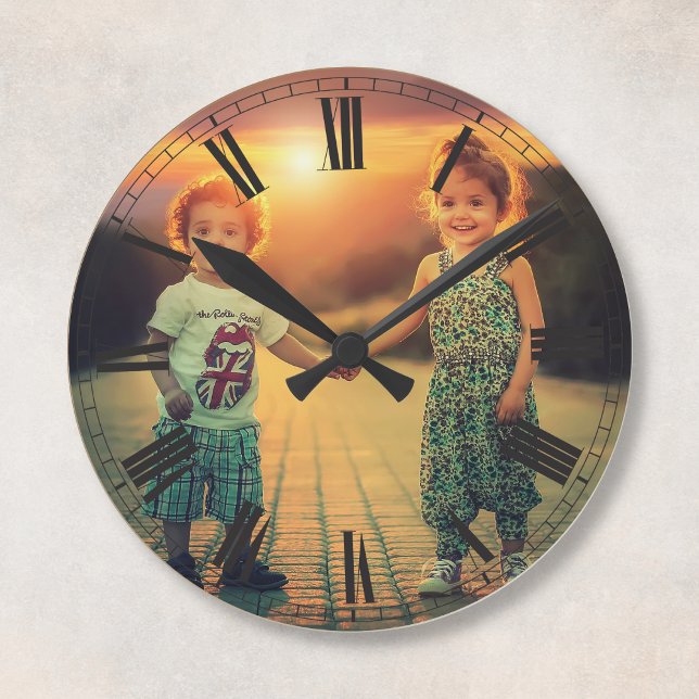 Create Your Custom Family Keepsake Photo Round Clock (Creator Uploaded)