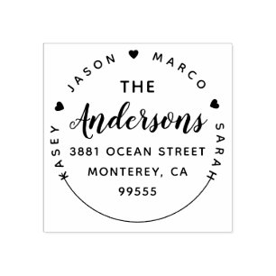 Create Your Custom Family Names Return Address Rubber Stamp