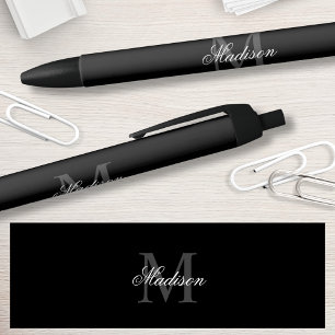 Create Your Custom Name Monogram Calligraphy Black Ink Pen