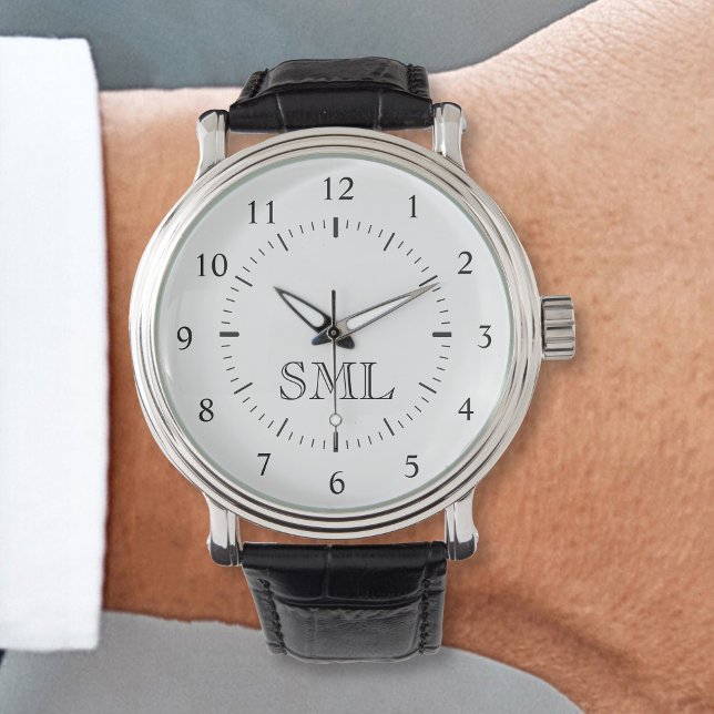 Create Your Custom Personalised Monogram Watch (Make a statement with this elegant watch that has your monogram in a classy font.)
