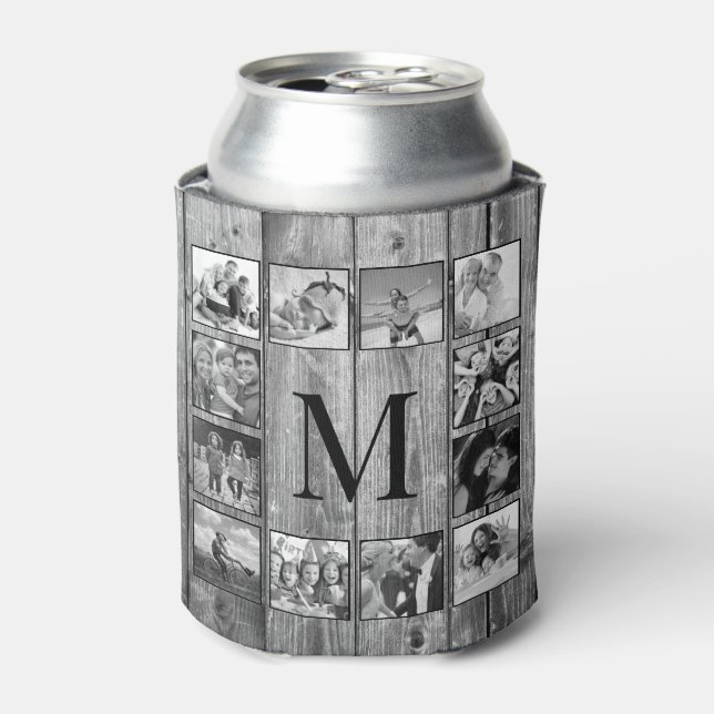 Create Your Custom Photo Collage Rustic Farmhouse Can Cooler (Can Front)