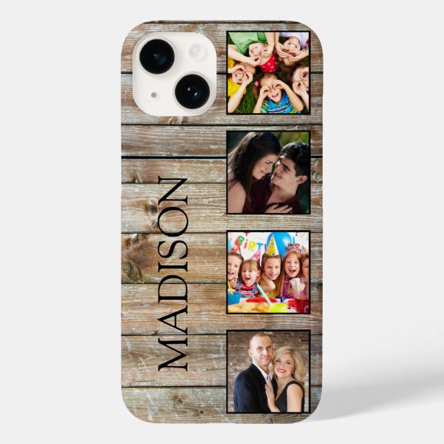 Create Your Custom Photo Collage Rustic Farmhouse Case-Mate iPhone Case (Back)