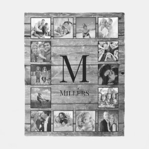 Create Your Custom Photo Collage Rustic Farmhouse Fleece Blanket