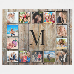 Create Your Custom Photo Collage Rustic Farmhouse Fleece Blanket