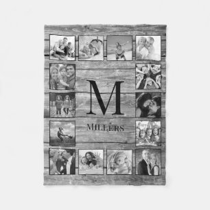 Create Your Custom Photo Collage Rustic Farmhouse Fleece Blanket