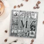 Create Your Custom Photo Collage Rustic Farmhouse Glass Coaster<br><div class="desc">Create your own personalised 12 Instagram photo collage coasters with your custom images on a rustic farmhouse style wooden plank background. Add your favourite photos, designs or artworks to create something really unique. To edit this design template, simply upload your own image as shown above. You can easily add more...</div>