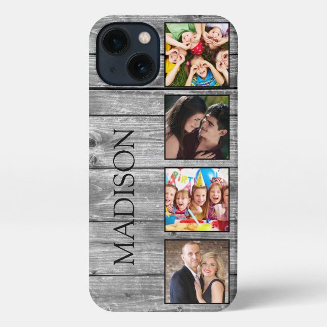 Create Your Custom Photo Collage Rustic Farmhouse iPhone Case (Back)