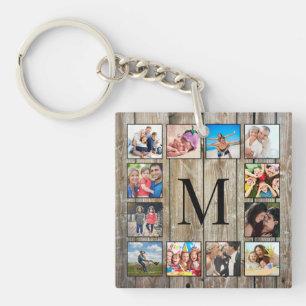 Create Your Custom Photo Collage Rustic Farmhouse Key Ring