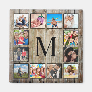 Create Your Custom Photo Collage Rustic Farmhouse Magnet