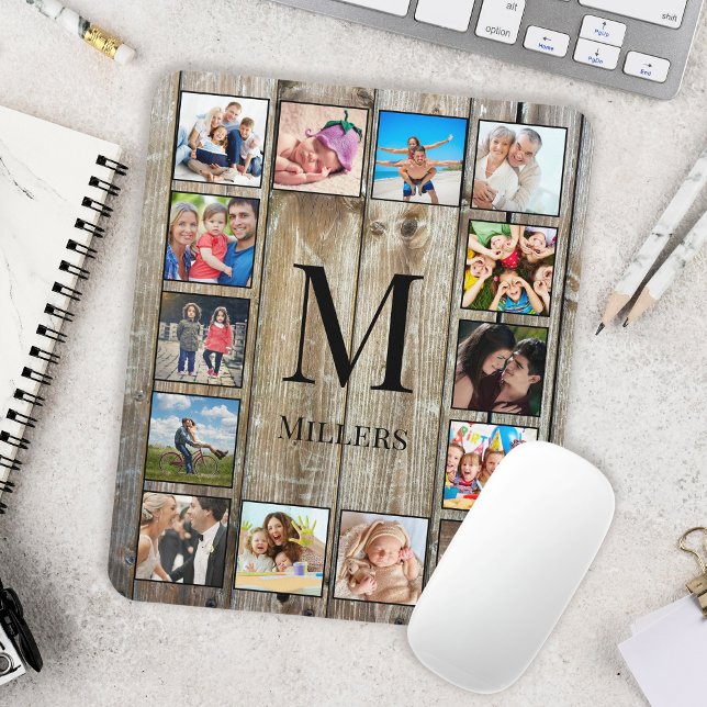 Create Your Custom Photo Collage Rustic Farmhouse Mouse Pad (Creator Uploaded)