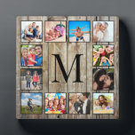 Create Your Custom Photo Collage Rustic Farmhouse Plaque<br><div class="desc">Create your own personalised 12 Instagram photo collage plaque with your custom images on a rustic farmhouse style wooden plank background. Add your favourite photos, designs or artworks to create something really unique. To edit this design template, simply upload your own image as shown above. You can easily add more...</div>