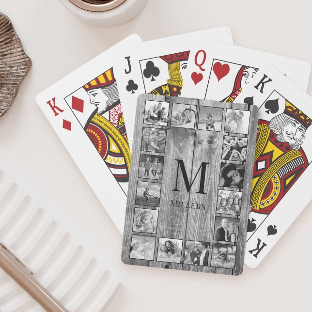 Create Your Custom Photo Collage Rustic Farmhouse Playing Cards (Creator Uploaded)
