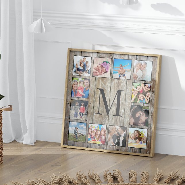 Create Your Custom Photo Collage Rustic Farmhouse Poster (Creator Uploaded)