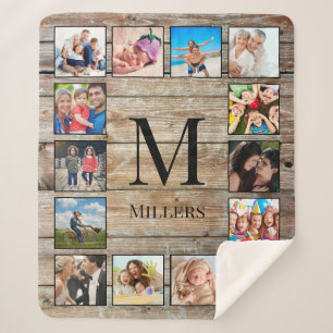 Create Your Custom Photo Collage Rustic Farmhouse Sherpa Blanket