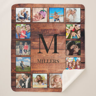 Create Your Custom Photo Collage Rustic Farmhouse  Sherpa Blanket