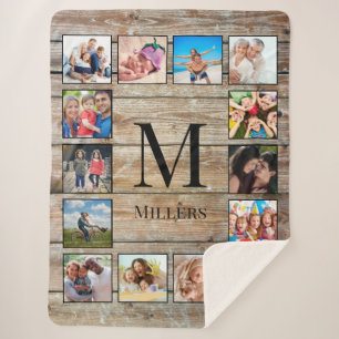 Create Your Custom Photo Collage Rustic Farmhouse Sherpa Blanket