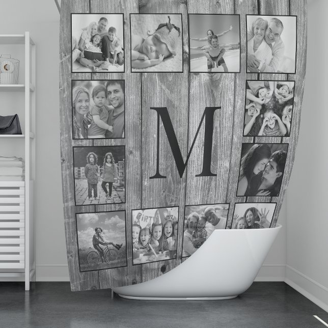 Create Your Custom Photo Collage Rustic Farmhouse Shower Curtain (Creator Uploaded)