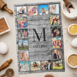 Create Your Custom Photo Collage Rustic Farmhouse Tea Towel