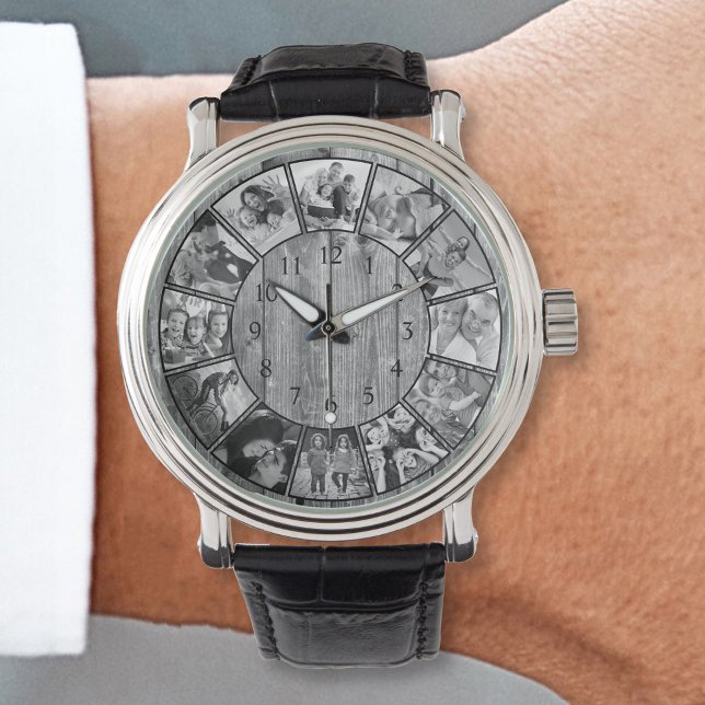 Create Your Custom Photo Collage Rustic Farmhouse Watch (Creator Uploaded)