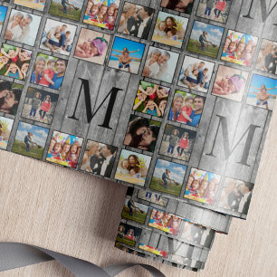 Create Your Custom Photo Collage Rustic Farmhouse Wrapping Paper