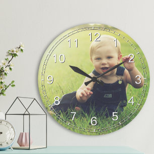 Create Your Custom Photo Modern Elegant Round Clock