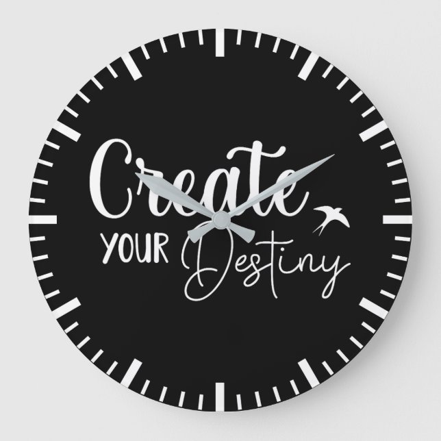 Create Your Destiny - Gym, Success, Hustle Large Clock (Front)