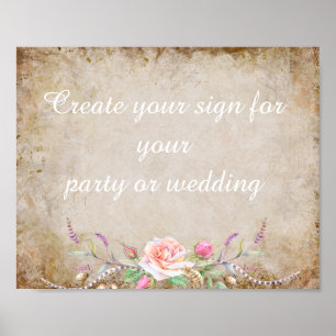 create your floral party sign