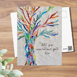 Create your Inspirational Postcard<br><div class="desc">This decorative postcard features a mosaic tree in rainbow colours.
Add your chosen inspirational quote or message to personalise it. You can edit the font,  font size,  and font colour. Original Mosaic © Michele Davies.</div>
