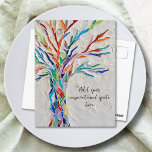 Create your Inspirational Postcard<br><div class="desc">This decorative postcard features a mosaic tree in rainbow colours.
Add your chosen inspirational quote or message to personalise it. You can edit the font,  font size,  and font colour. Original Mosaic © Michele Davies.</div>