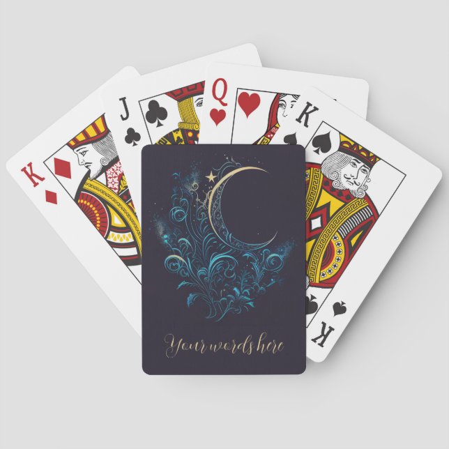 Create Your Magical Blossoming Moon Playing Cards (Back)