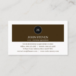 Create Your Monogram Grey White Layers Modern Business Card