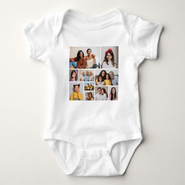 Create Your Own 10 Photo Collage Baby Bodysuit (Front)