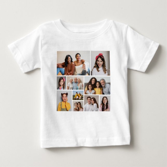 Create Your Own 10 Photo Collage Baby T-Shirt (Front)