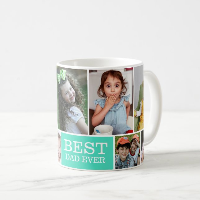 Create Your Own 10 Photo Collage Best Dad Ever Mug (Front Right)